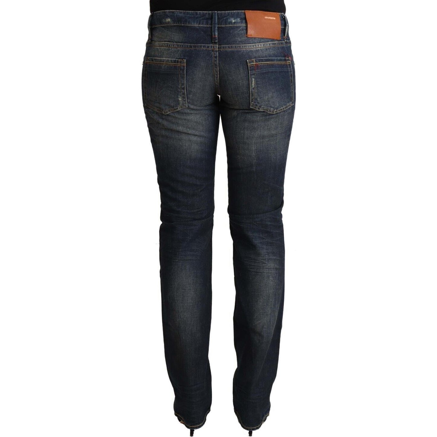 Acht Blue Washed Cotton Low Waist Skinny Denim Jeans PAN72702 - 30
