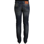 Acht Blue Washed Cotton Low Waist Skinny Denim Jeans PAN72702 - 30