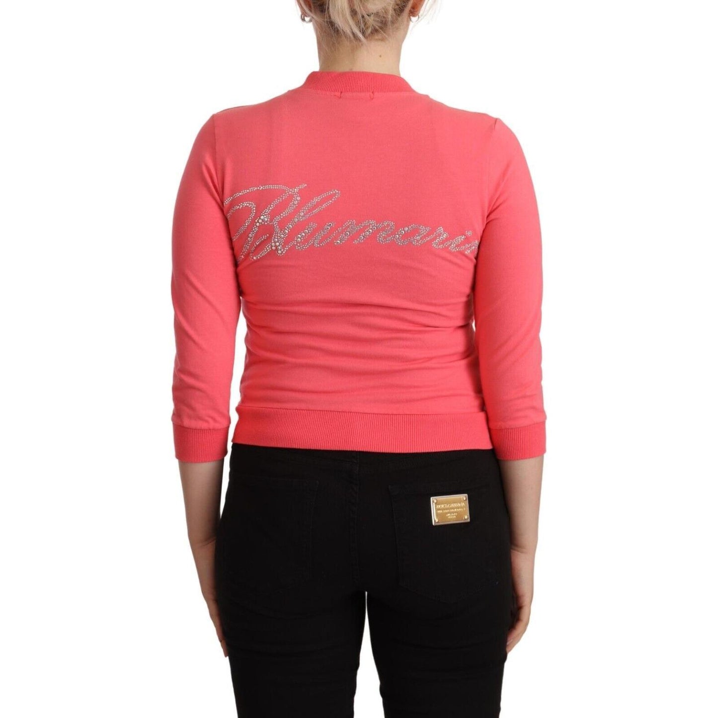 Blumarine Elegant Pink Full Zip Sweater Blumarine Tomato