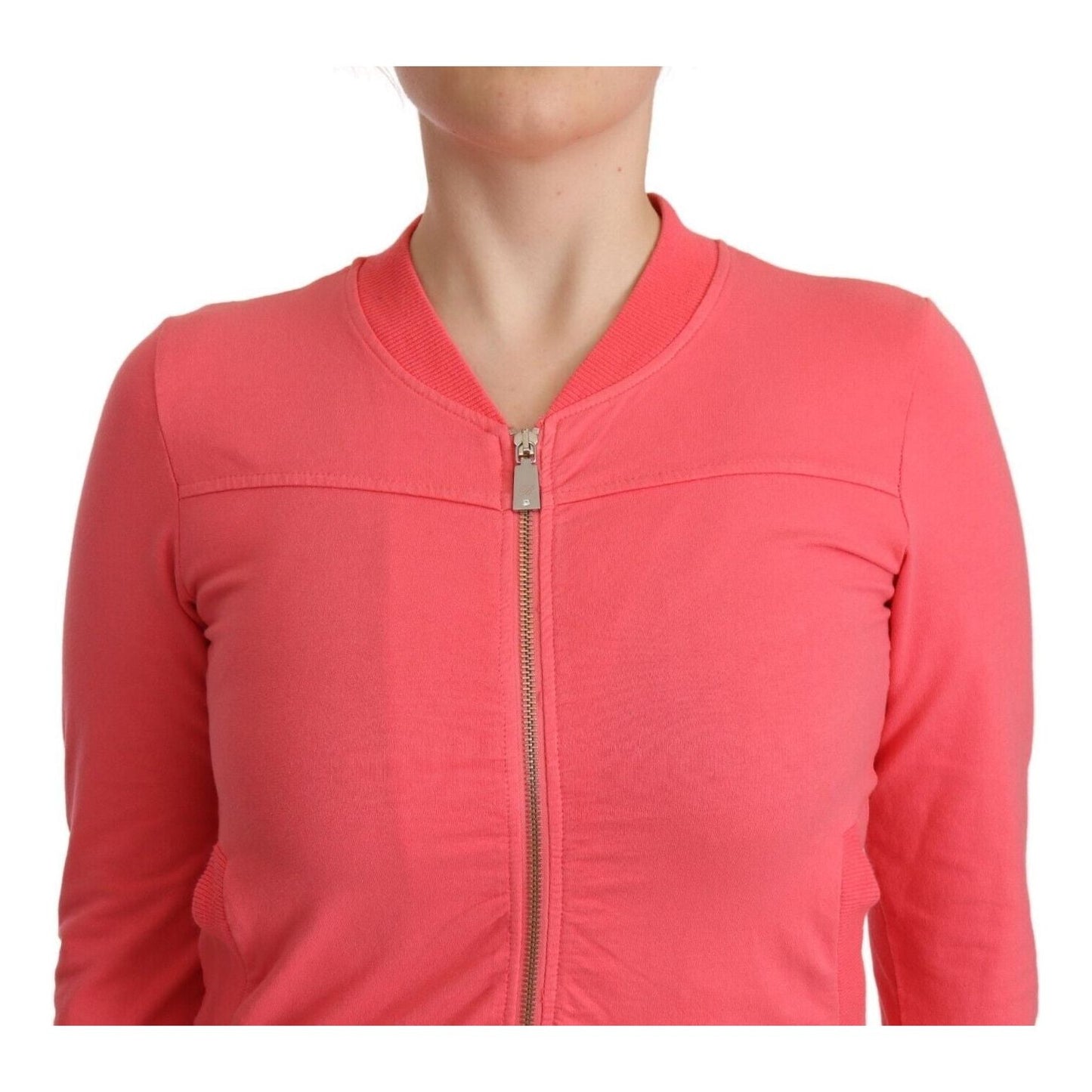Blumarine Elegant Pink Full Zip Sweater Blumarine Tomato