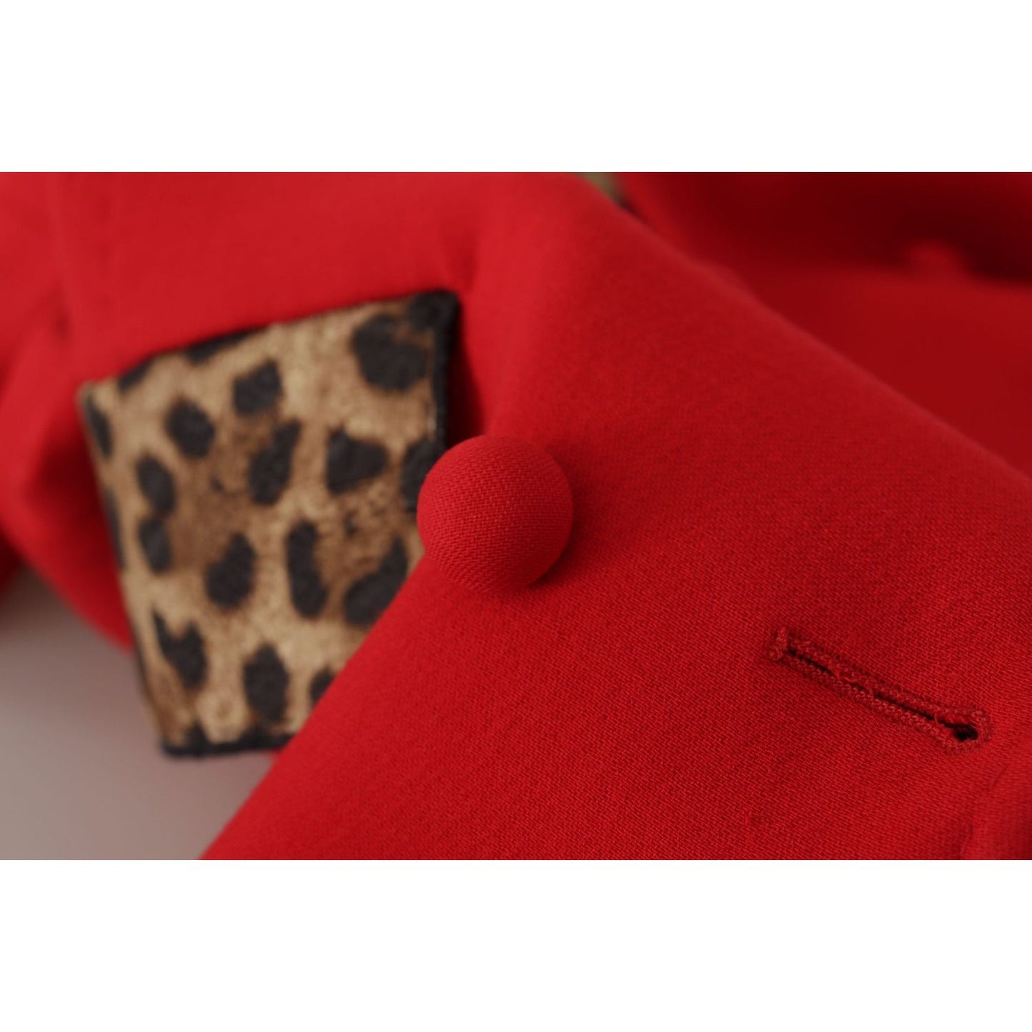 Dolce & Gabbana Elegant Red Leopard Trench Coat Dolce & Gabbana Brown