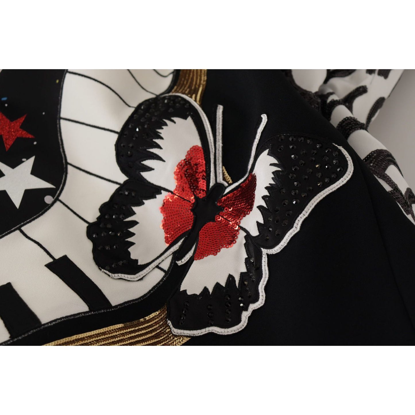 Dolce & Gabbana High-Waist A-Line Embellished Black Skirt Dolce & Gabbana Black