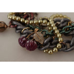 Dolce & Gabbana Sicilian Elegance Gold-Tone Statement Necklace Necklace Dolce & Gabbana Dim Gray