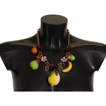 Dolce & Gabbana Chic Gold Statement Sicily Fruit Necklace Necklace Dolce & Gabbana Black