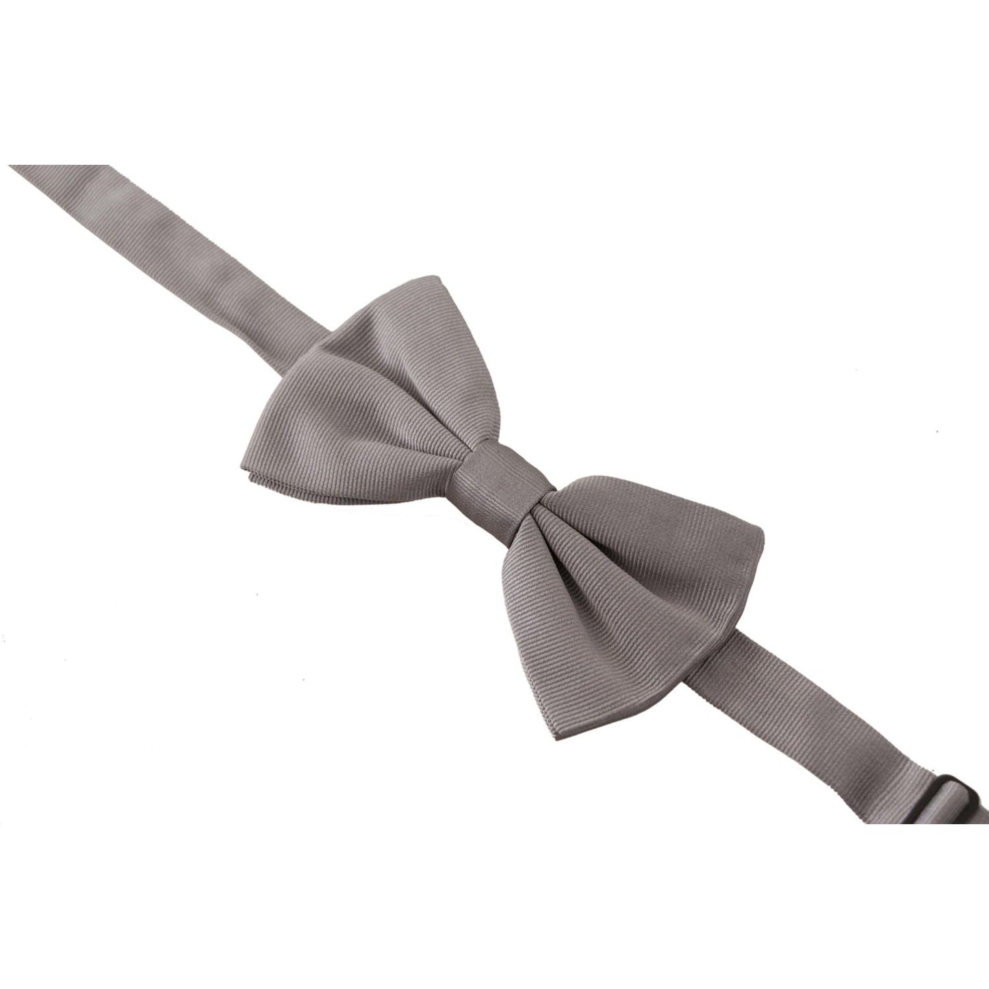 Dolce & Gabbana Gray 100% Silk Adjustable Neck Papillon Tie