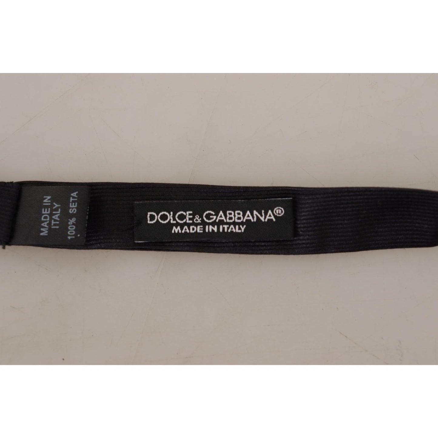 Dolce & Gabbana Elegant Silk Black Bow Tie Dolce & Gabbana Dark Gray