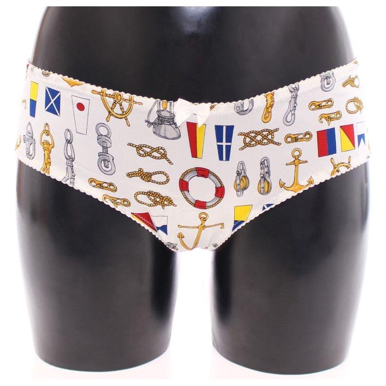 Dolce & Gabbana White Sailor Bra Panty Stretch Underwear MOM24083-2