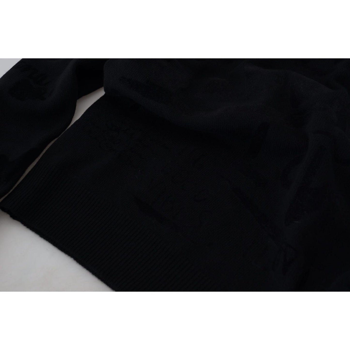 Dolce & Gabbana Elegant Black Logo Wool Sweater Dolce & Gabbana Black