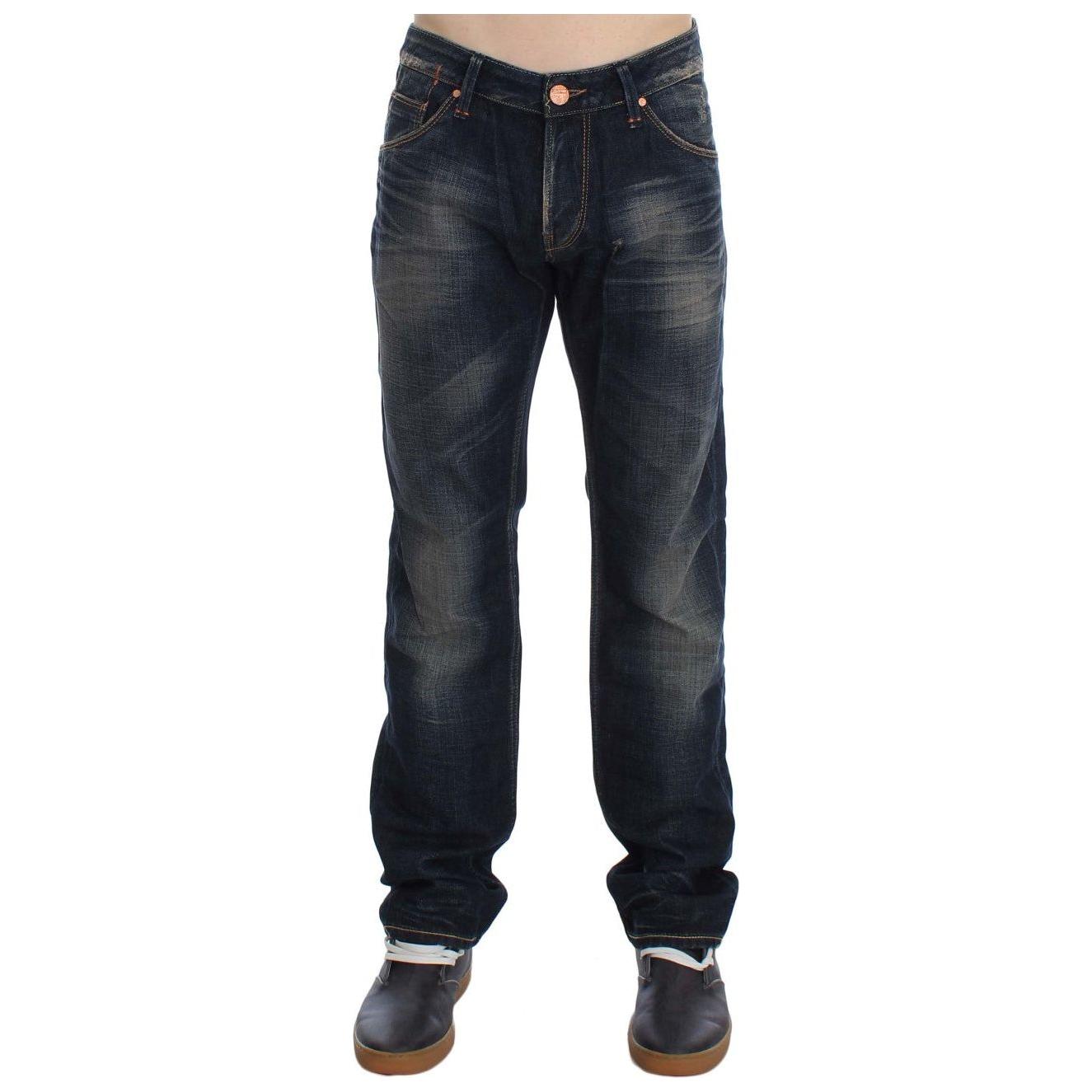 Acht Blue Wash Straight Fit Low Waist Jeans
