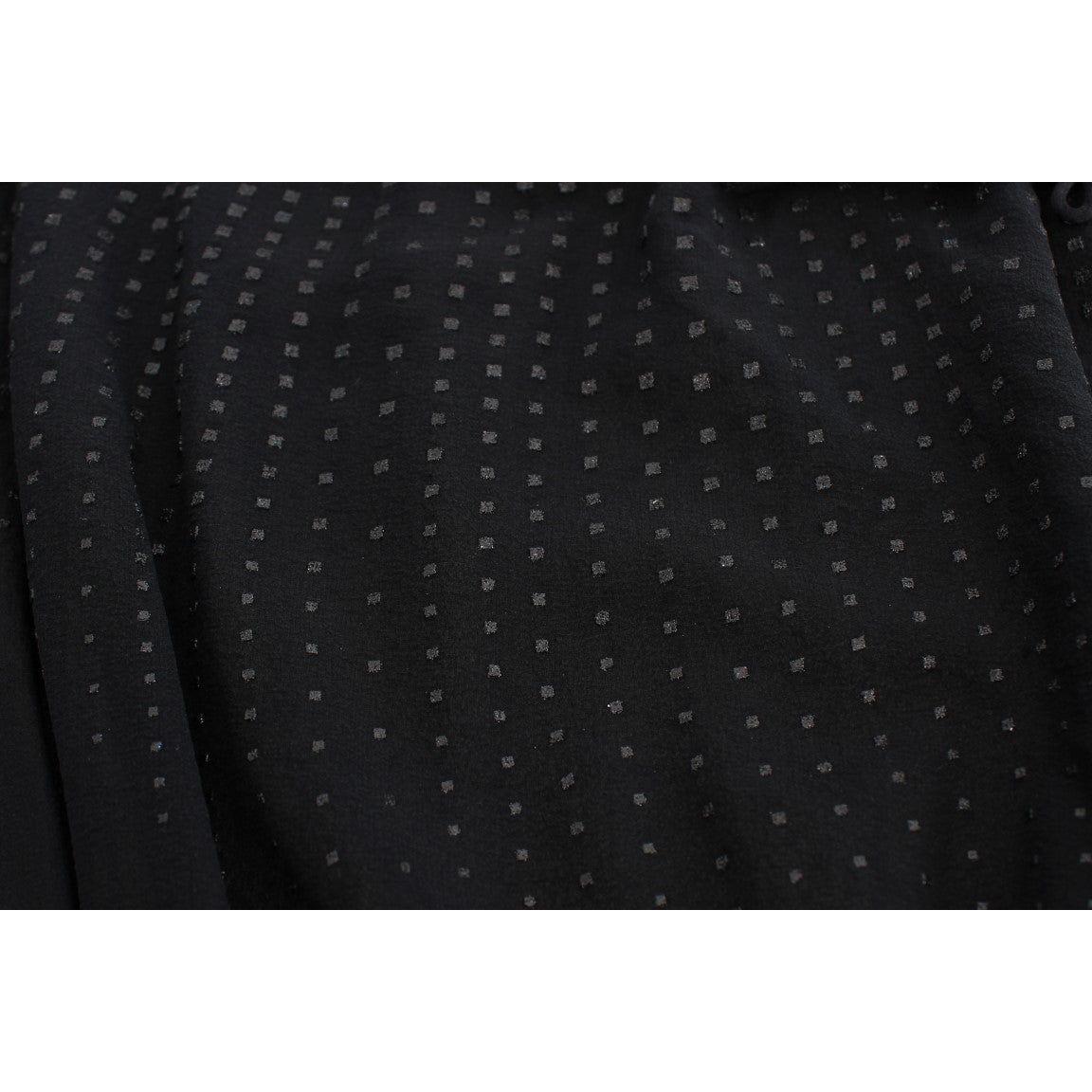 Exte Elegant Black Evening Wrap Top Blouse Exte Black