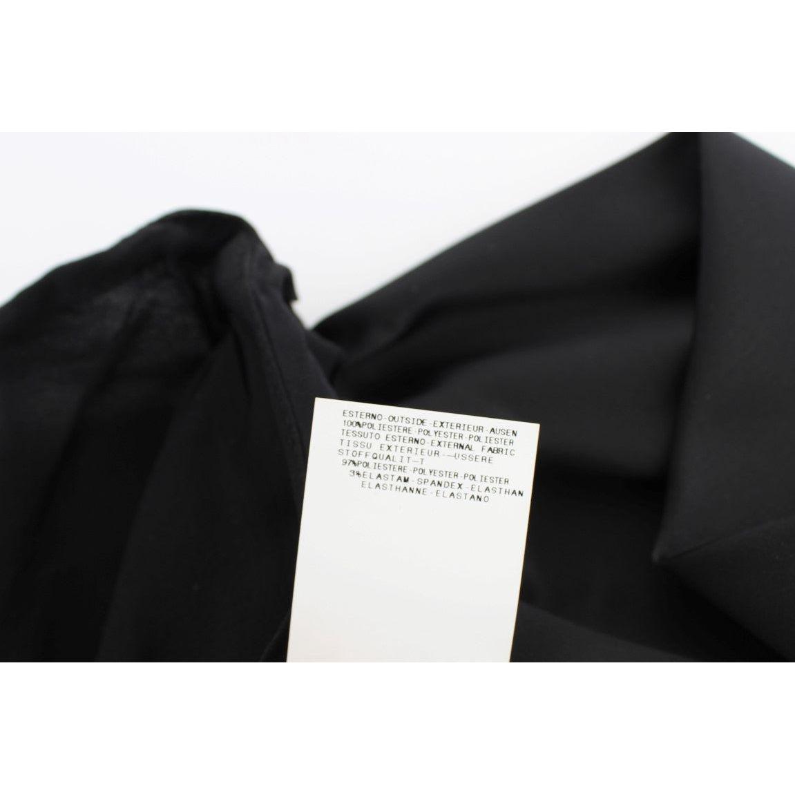 Exte Elegant Black Evening Wrap Top Blouse Exte Black