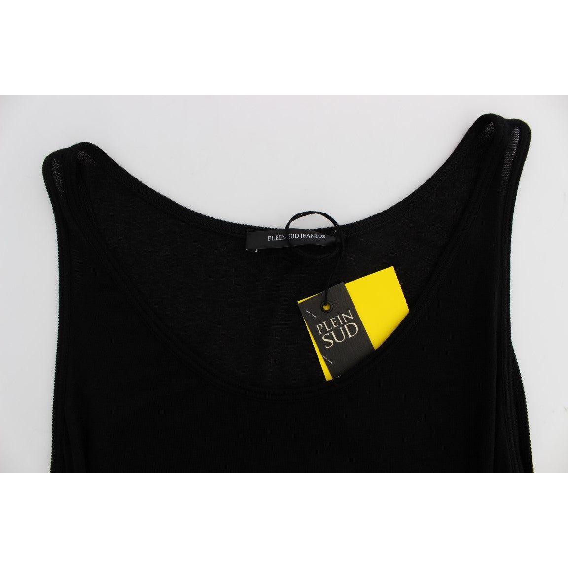PLEIN SUD Sleek Black Cami Blouse Tank Top PLEIN SUD Light Gray