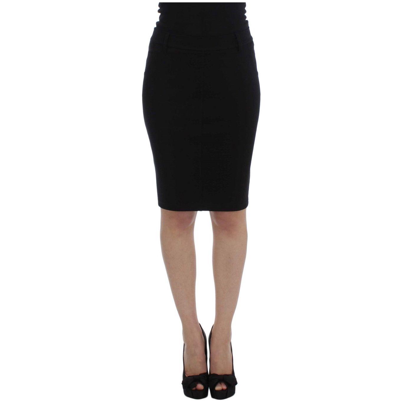 PLEIN SUD Elegant Black Pencil Skirt for Chic Look PLEIN SUD Black