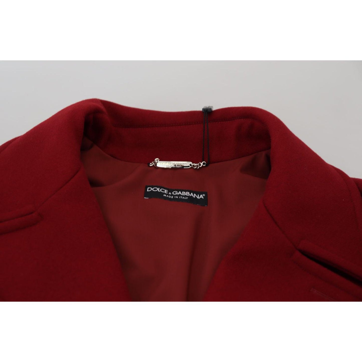 Dolce & Gabbana Elegant Red Double Breasted Wool Jacket Dolce & Gabbana Dark Red