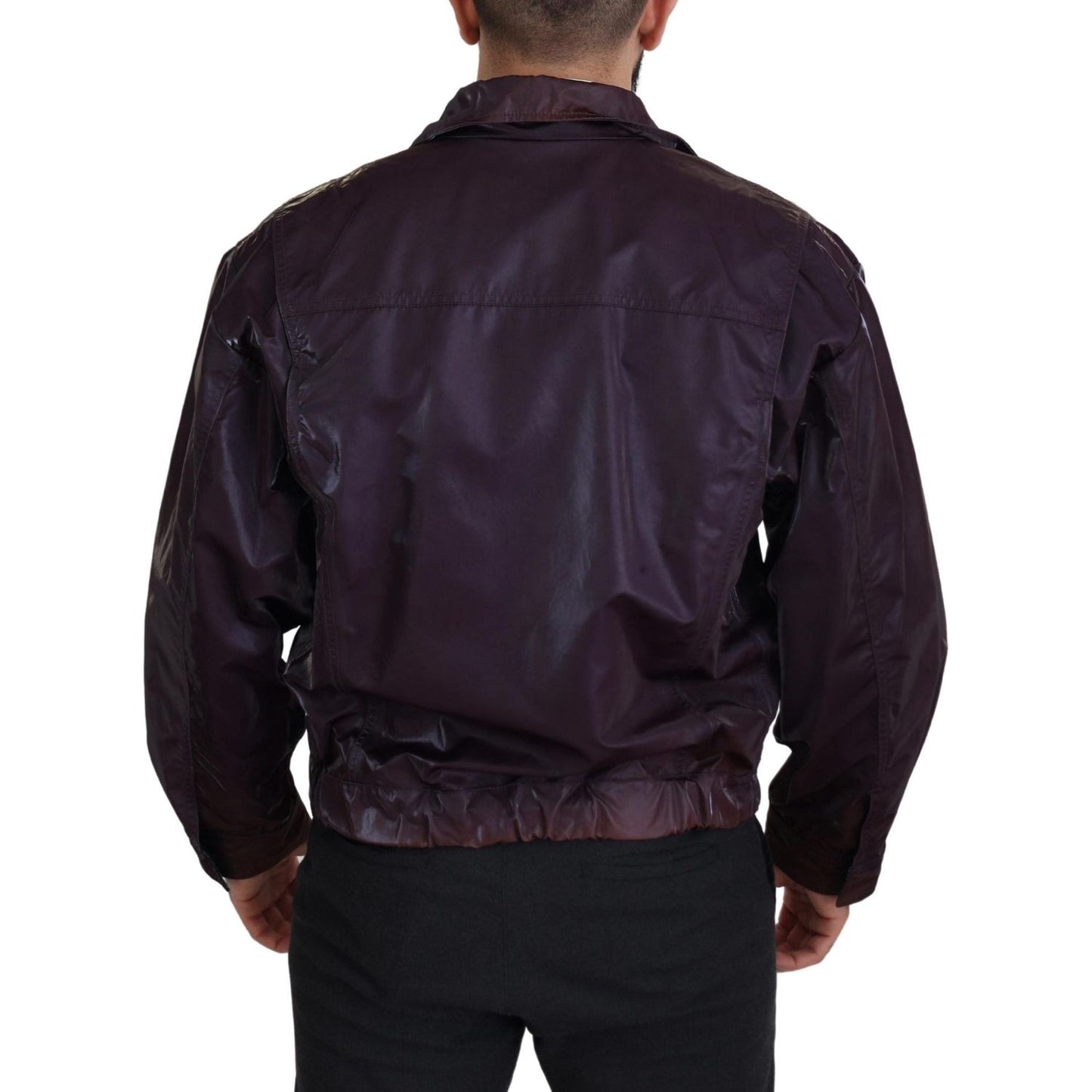 Dolce & Gabbana Elegant Purple Biker Jacket Dolce & Gabbana Black
