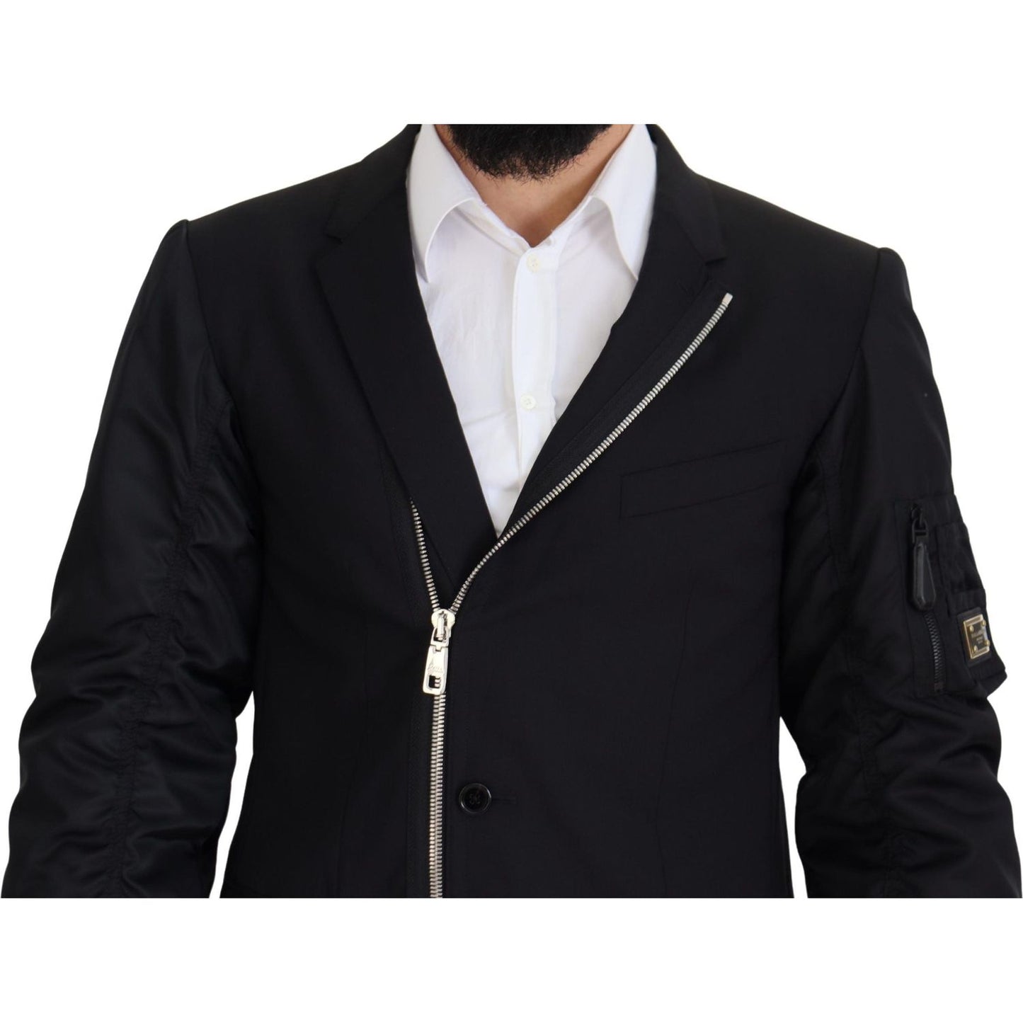 Dolce & Gabbana Elegant Black Virgin Wool Jacket Dolce & Gabbana Black