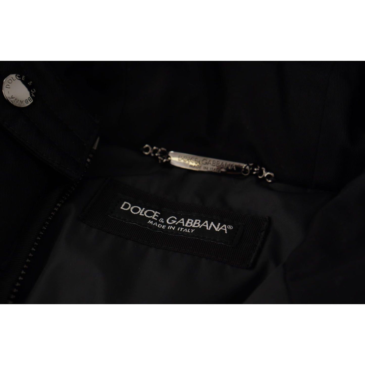 Dolce & Gabbana Elegant Black Hooded Parka Winter Jacket Dolce & Gabbana Black