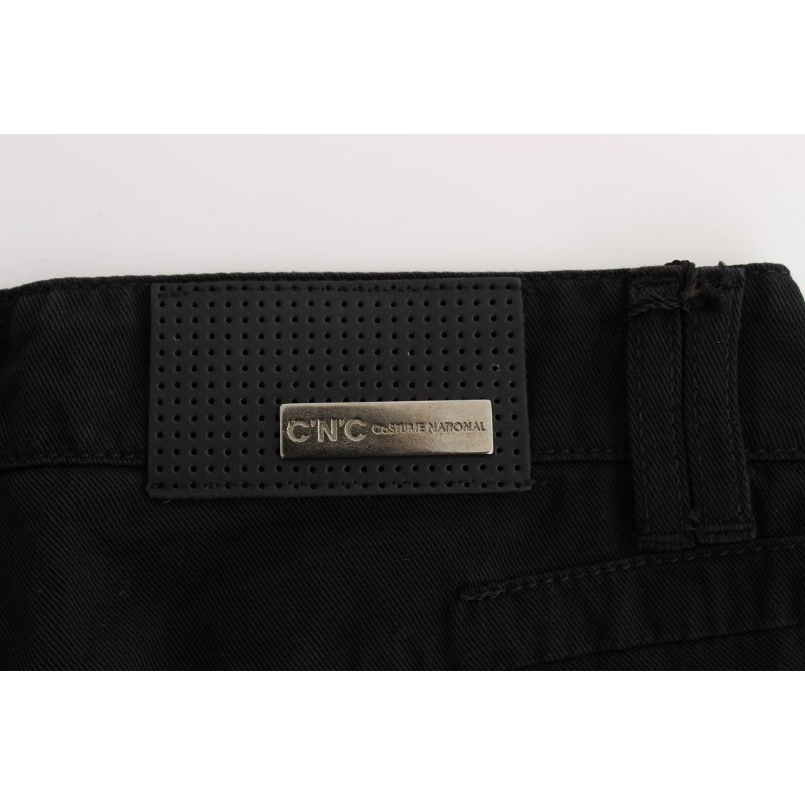 Costume National Chic Black Slim Fit Zippered Cotton Jeans Jeans & Pants Costume National Black