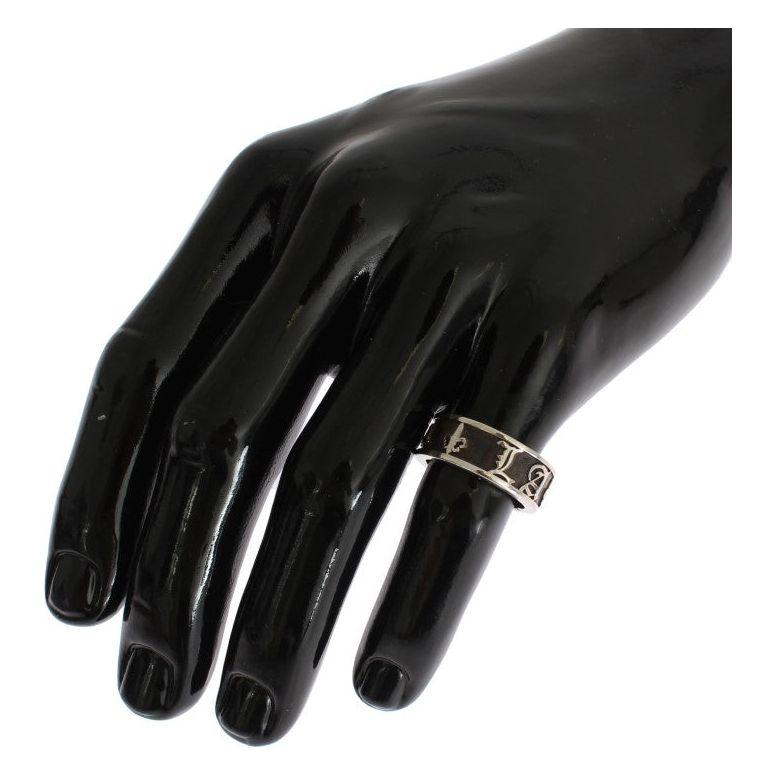 Nialaya Elegant Silver and Black Men's Sterling Ring Ring Nialaya Black
