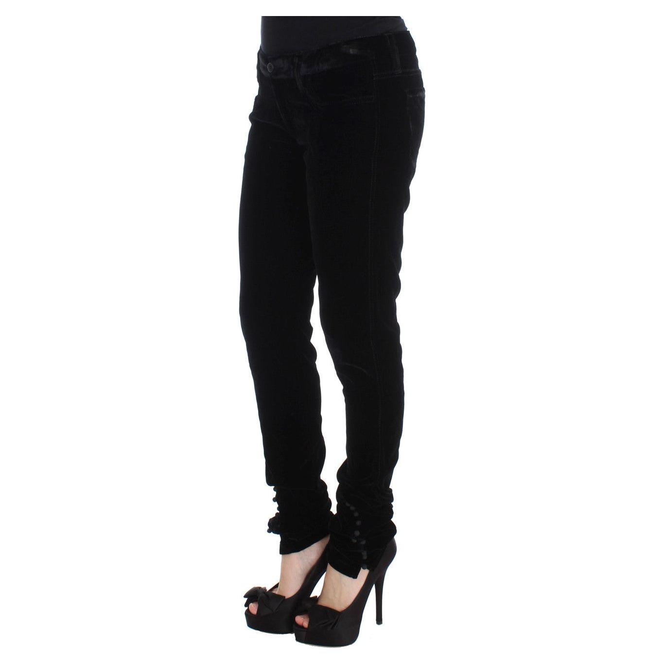 Ermanno Scervino Elegant Black Slim Fit Trousers Ermanno Scervino Black