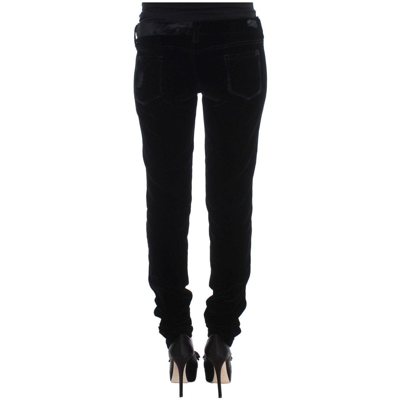 Ermanno Scervino Elegant Black Slim Fit Trousers Ermanno Scervino Black