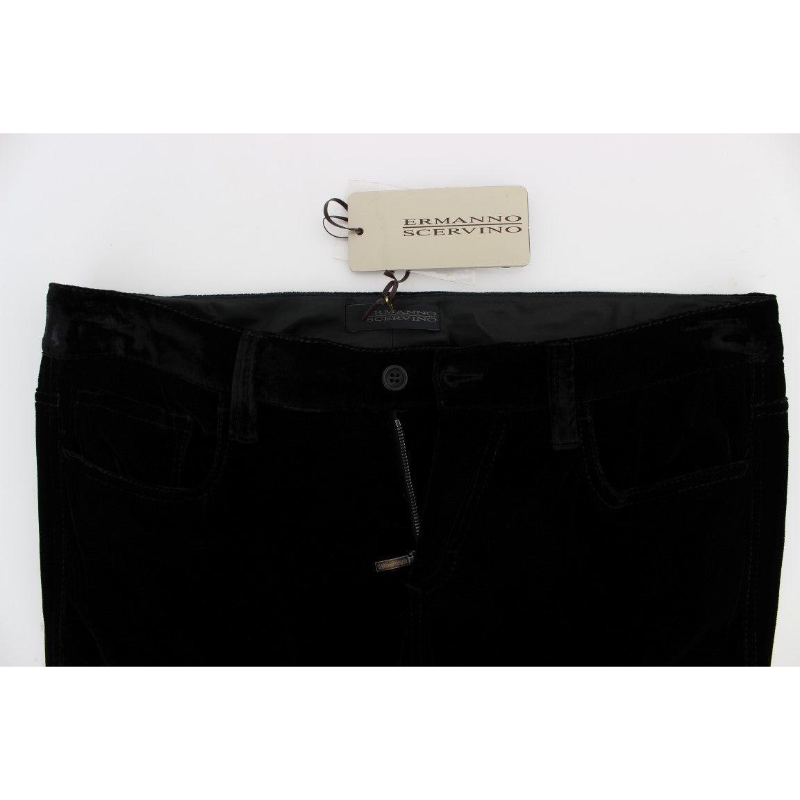 Ermanno Scervino Elegant Black Slim Fit Trousers Ermanno Scervino Lavender