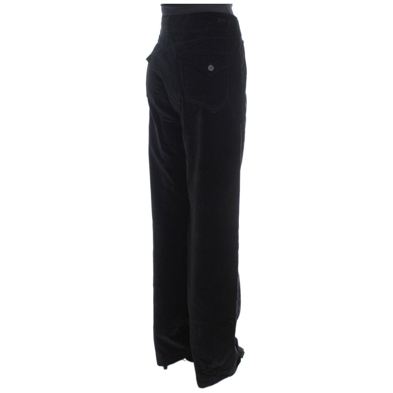 Ermanno Scervino Chic Black Straight Fit Cotton Jeans Jeans & Pants Ermanno Scervino Black