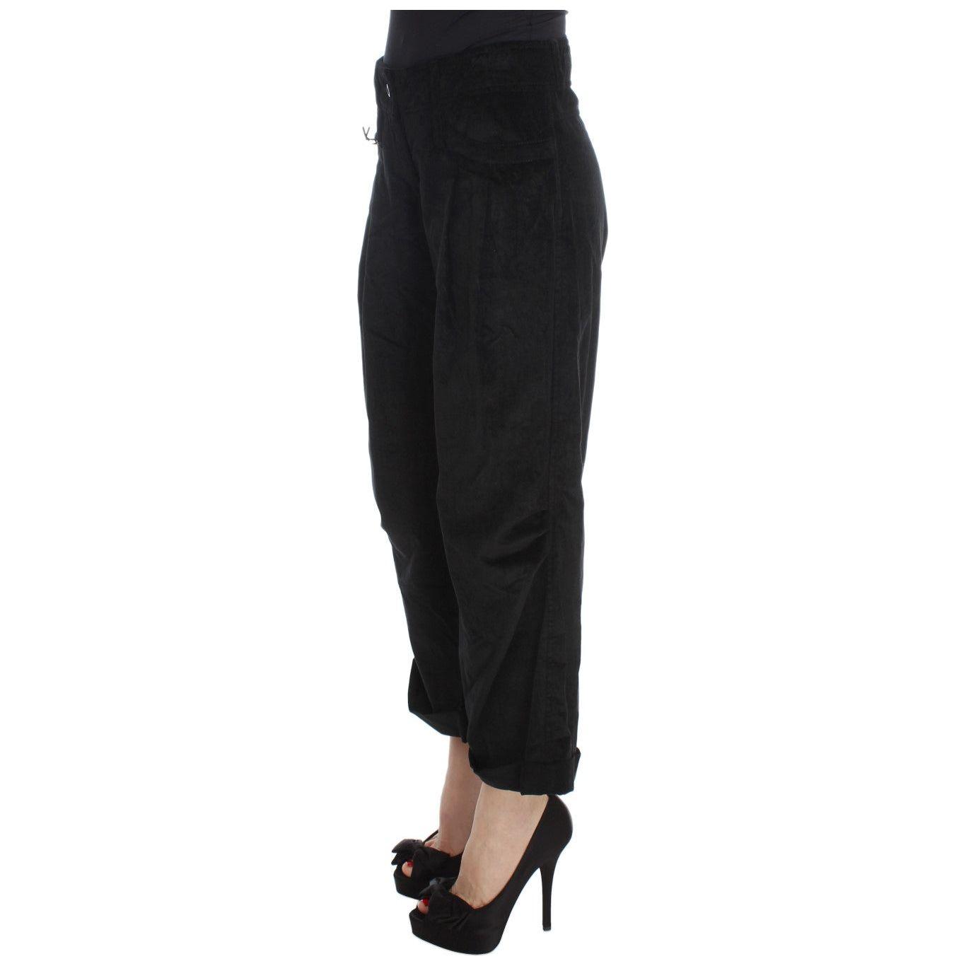 Ermanno Scervino Chic Black Wide Leg Cotton Jeans Jeans & Pants Ermanno Scervino Black