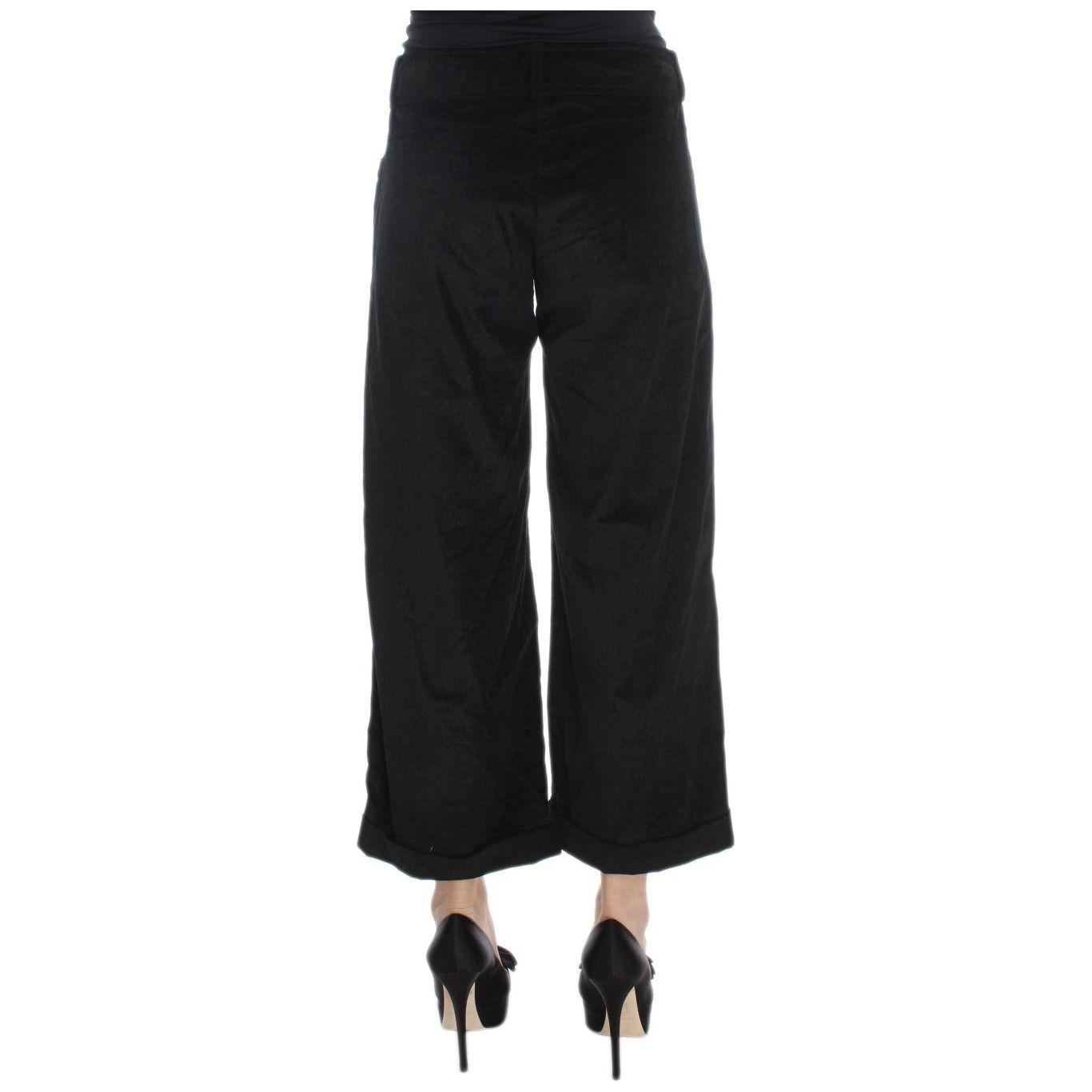 Ermanno Scervino Chic Black Wide Leg Cotton Jeans Jeans & Pants Ermanno Scervino Black