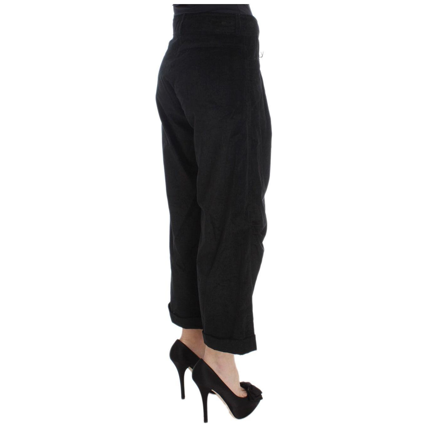 Ermanno Scervino Chic Black Wide Leg Cotton Jeans Jeans & Pants Ermanno Scervino Black