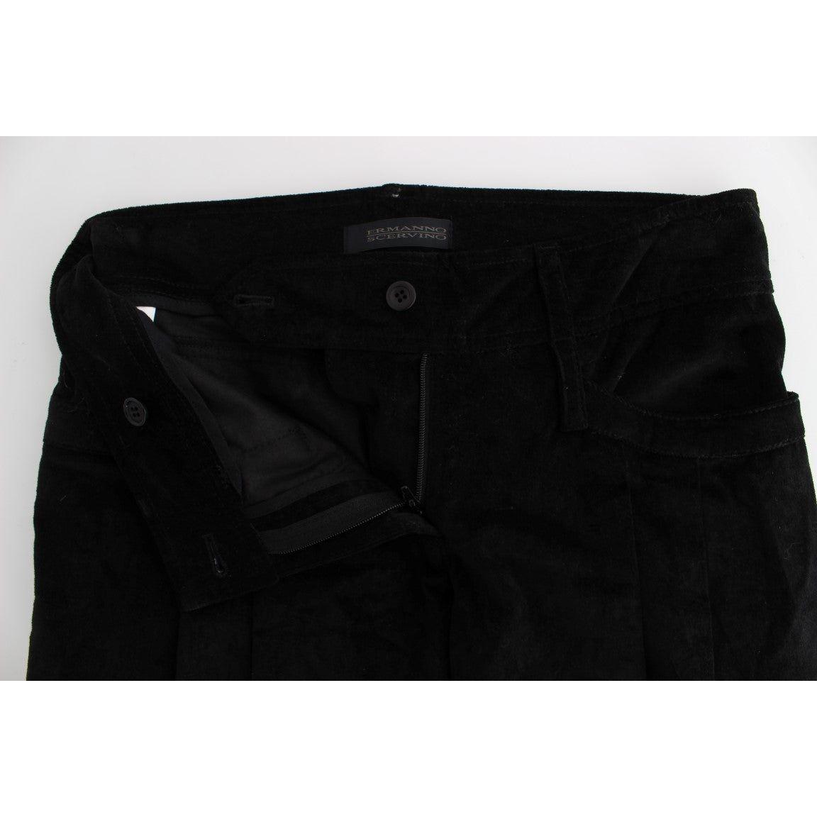 Ermanno Scervino Chic Black Wide Leg Cotton Jeans Jeans & Pants Ermanno Scervino Light Gray