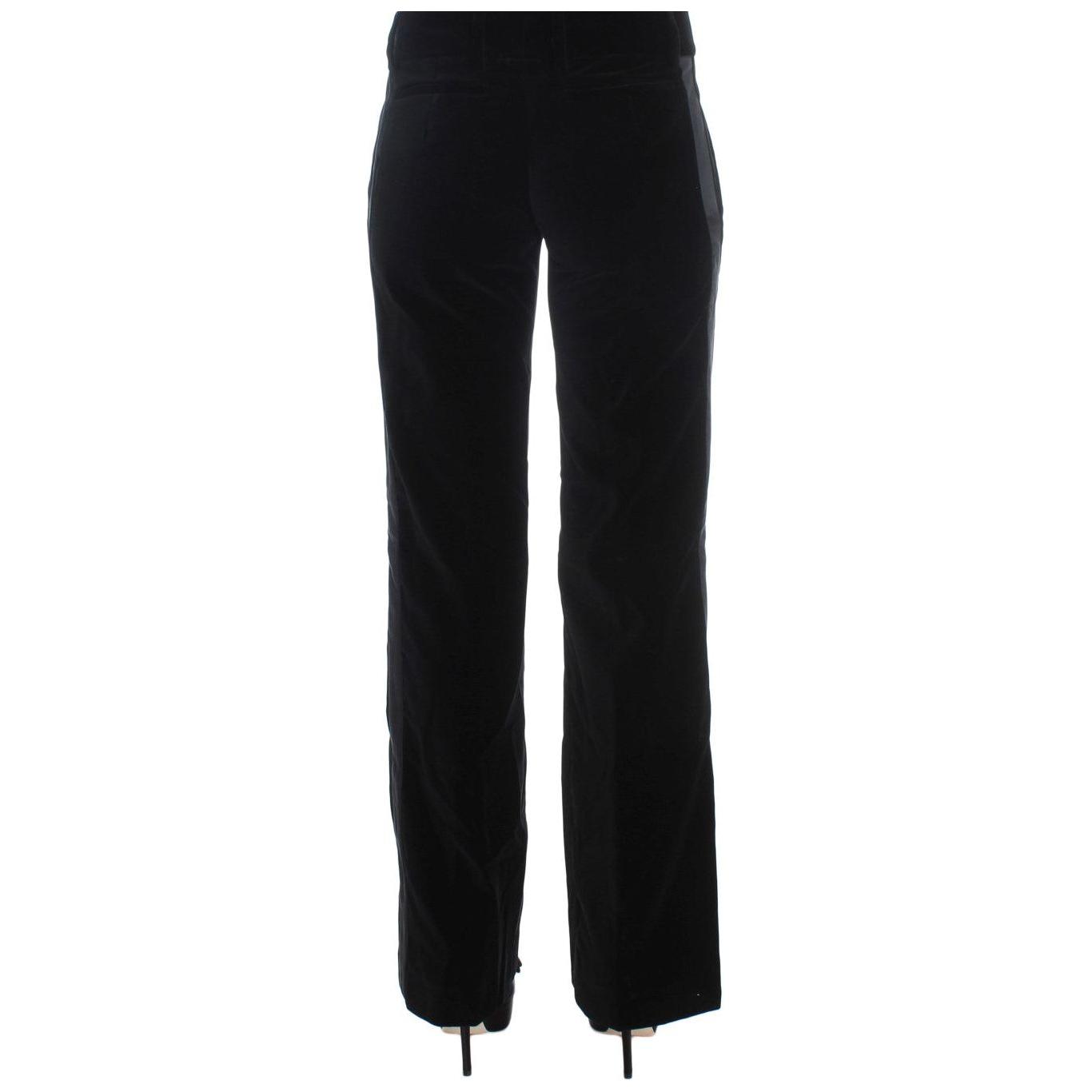 Ermanno Scervino Elegant Black Wide Leg Silk Blend Pants Jeans & Pants Ermanno Scervino Black