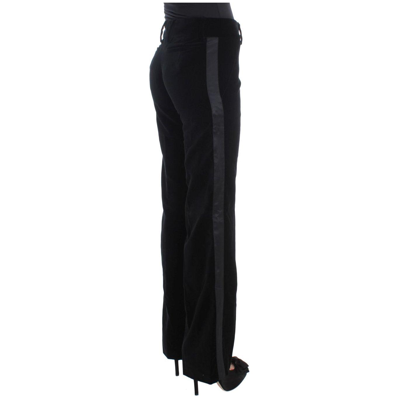 Ermanno Scervino Elegant Black Wide Leg Silk Blend Pants Jeans & Pants Ermanno Scervino Black