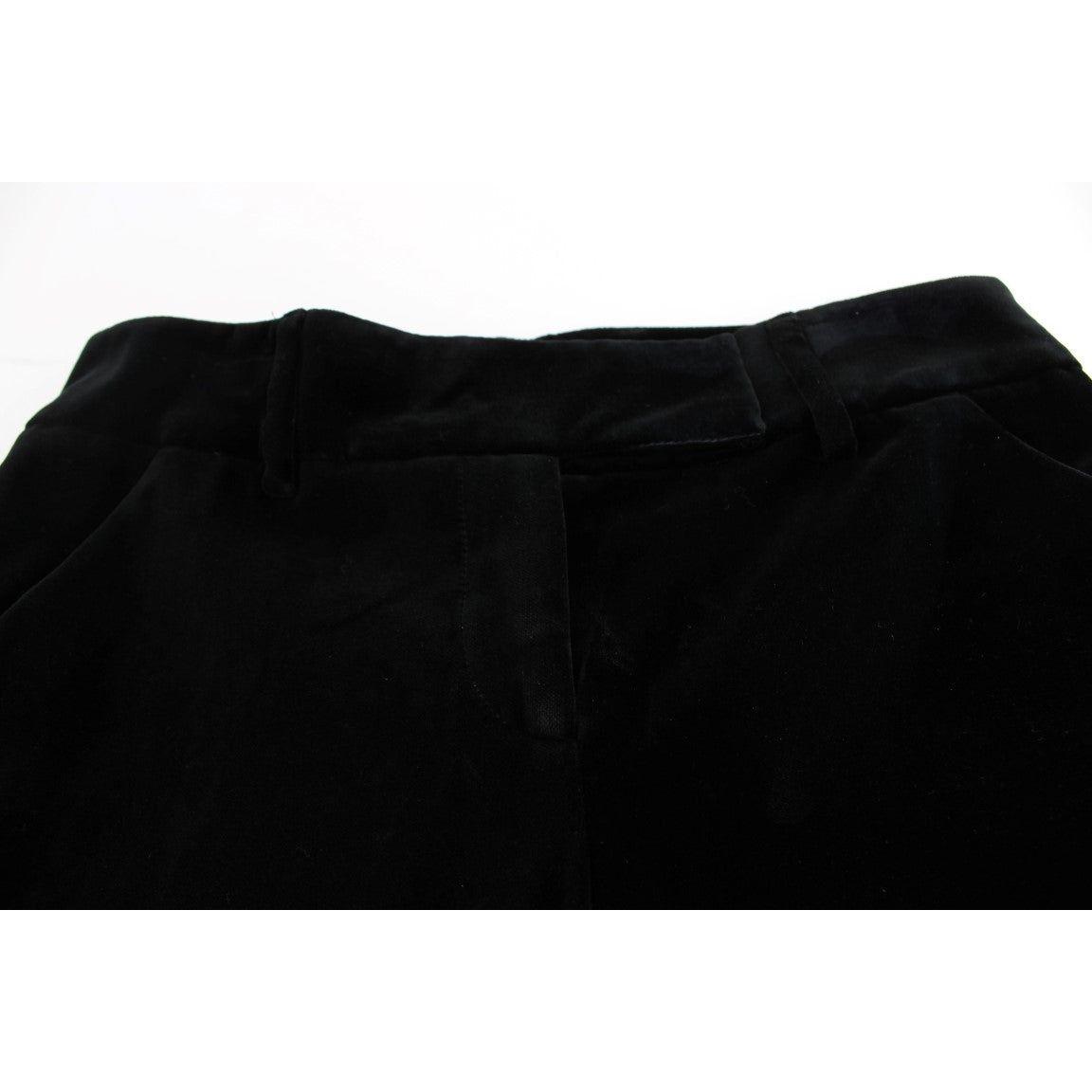 Ermanno Scervino Elegant Black Wide Leg Silk Blend Pants Jeans & Pants Ermanno Scervino Black