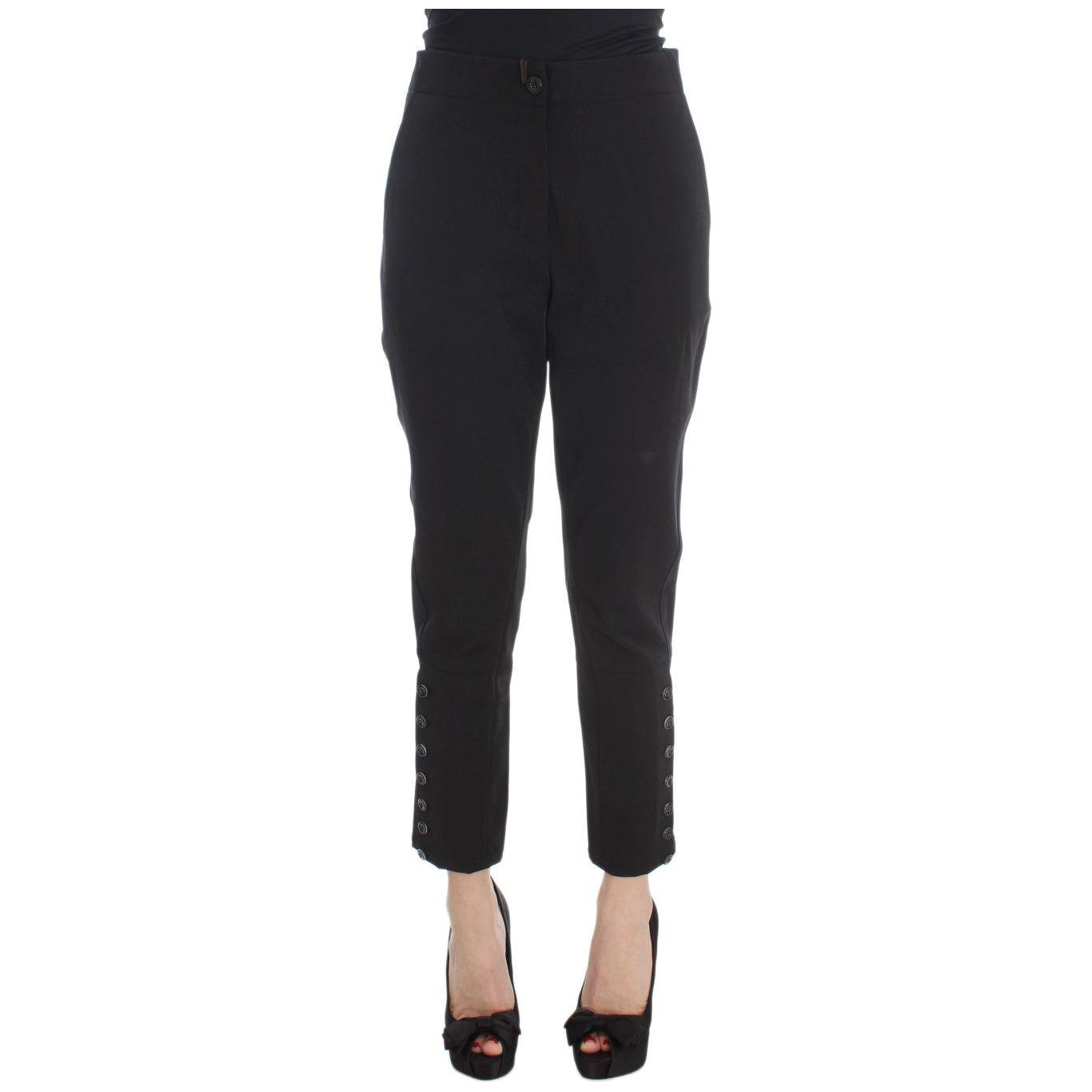Ermanno Scervino Elegant Cropped Capri Pants in Black Jeans & Pants Ermanno Scervino Dark Slate Gray