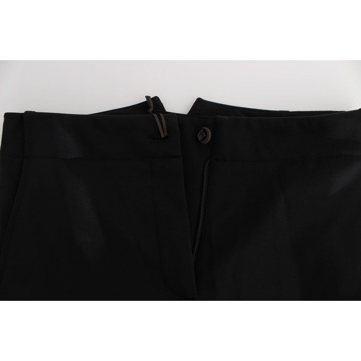 Ermanno Scervino Elegant Cropped Capri Pants in Black Jeans & Pants Ermanno Scervino Light Gray