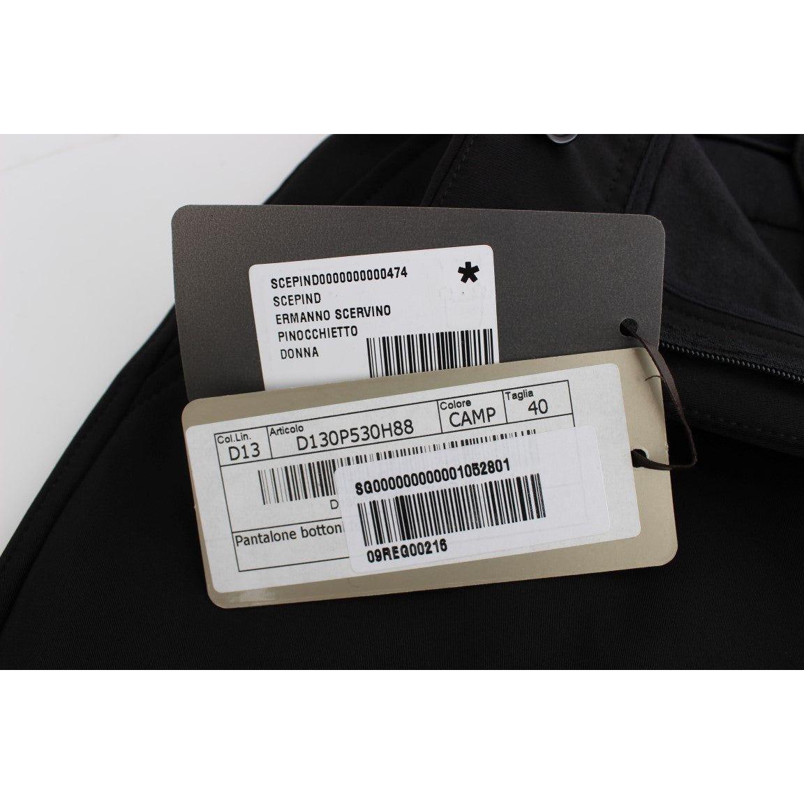 Ermanno Scervino Elegant Cropped Capri Pants in Black Jeans & Pants Ermanno Scervino Black