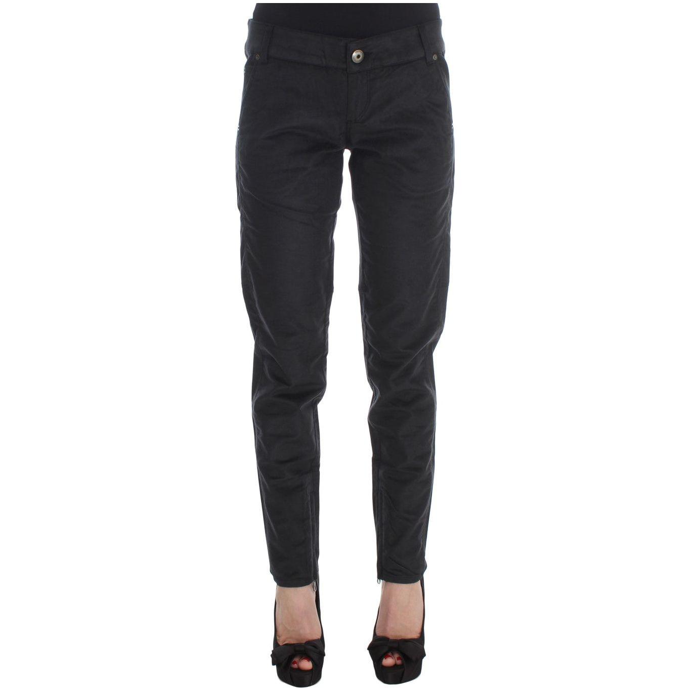 Ermanno Scervino Chic Black Regular Fit Trousers Jeans & Pants Ermanno Scervino Dark Slate Gray