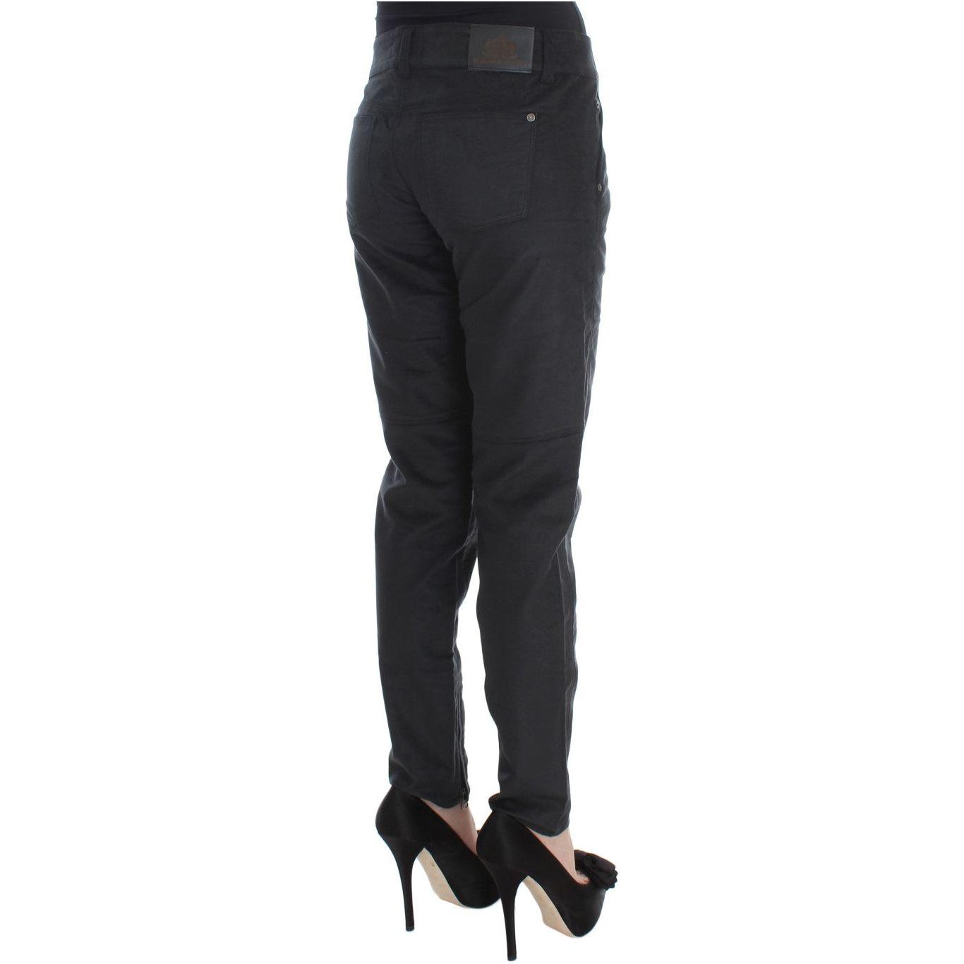 Ermanno Scervino Chic Black Regular Fit Trousers Jeans & Pants Ermanno Scervino Dark Slate Gray