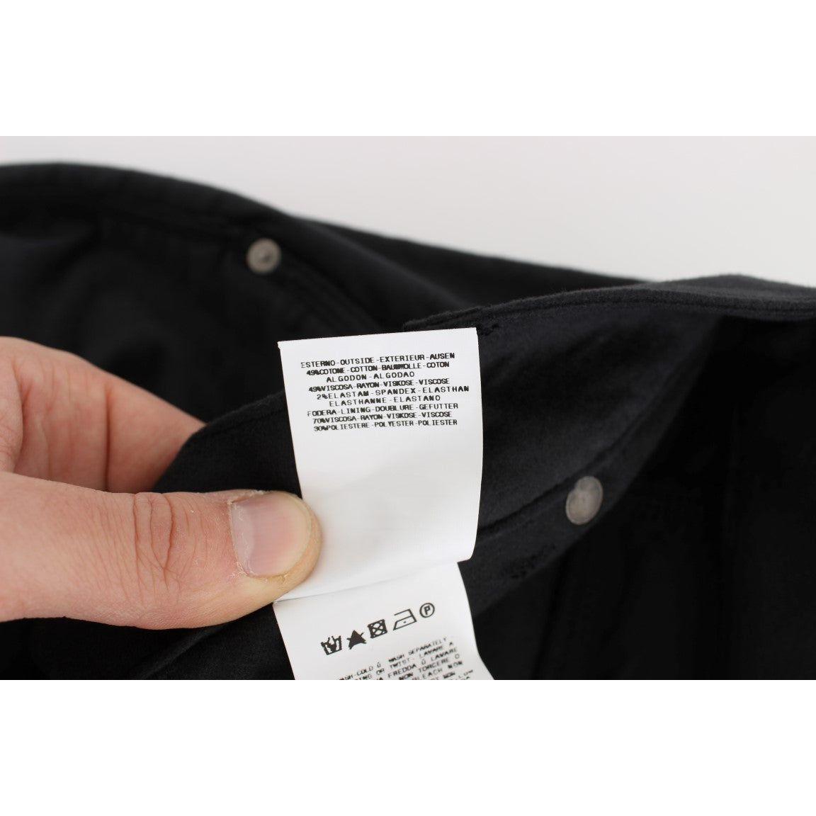 Ermanno Scervino Chic Black Regular Fit Trousers Jeans & Pants Ermanno Scervino Light Gray