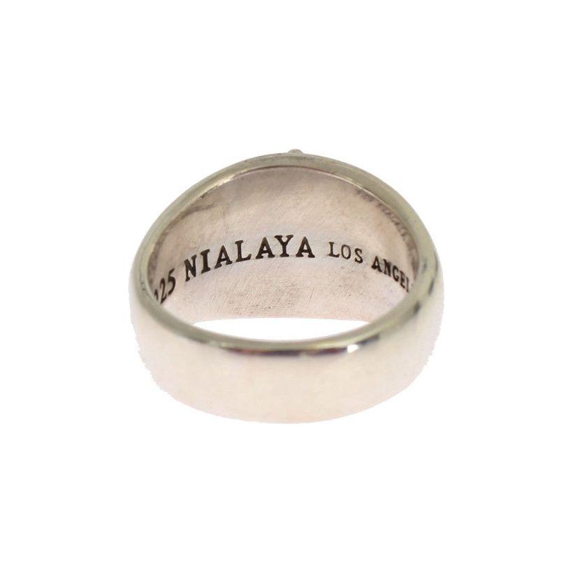 Nialaya Exquisite Silver Statement Ring for Men Ring Nialaya Light Gray