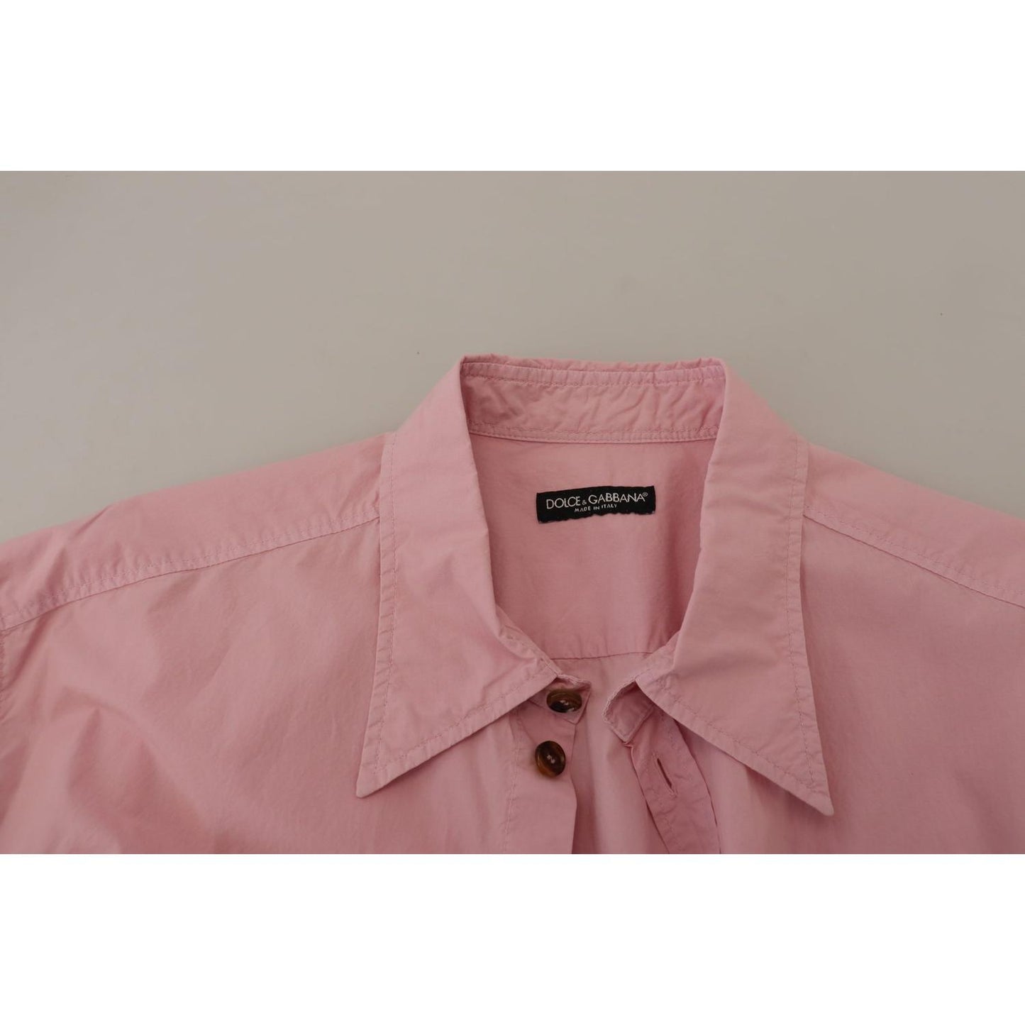 Dolce & Gabbana Elegant Pink Casual Cotton Shirt Dolce & Gabbana Rosy Brown