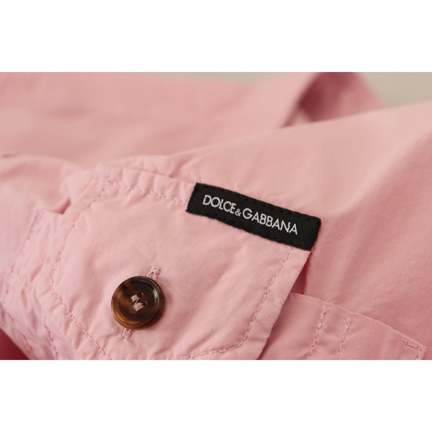 Dolce & Gabbana Elegant Pink Casual Cotton Shirt Dolce & Gabbana Tan