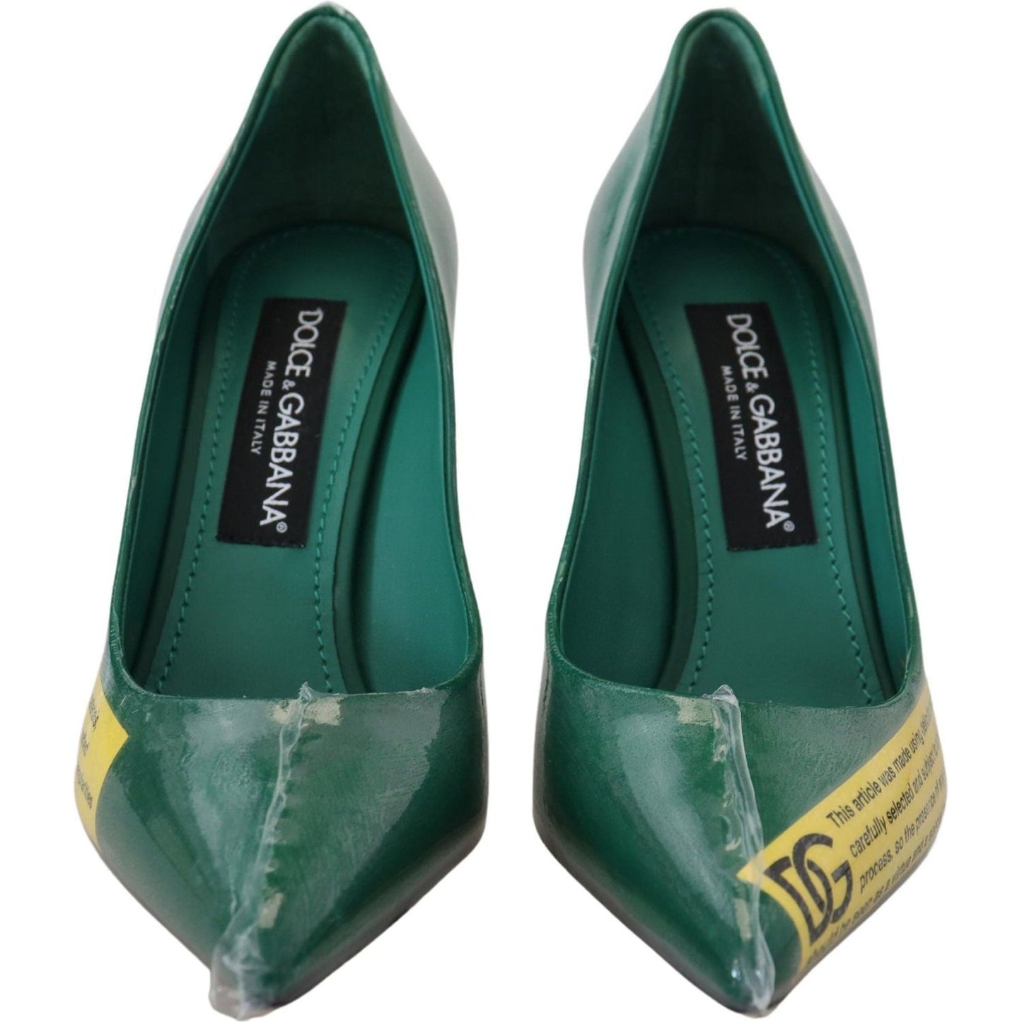 Dolce & Gabbana Emerald Elegance Leather Heels Pumps Dolce & Gabbana Dark Slate Gray