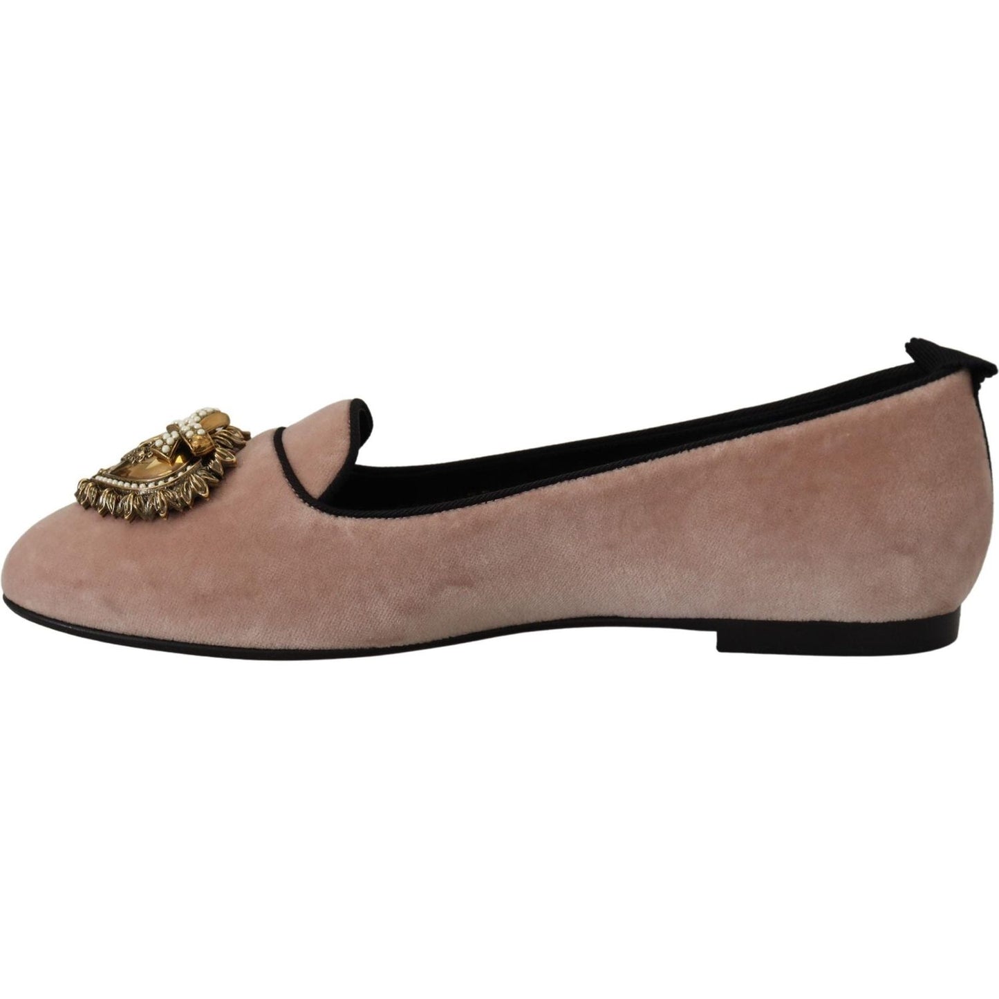 Dolce & Gabbana Elegant Pink Velvet Devotion Loafers Dolce & Gabbana Dim Gray