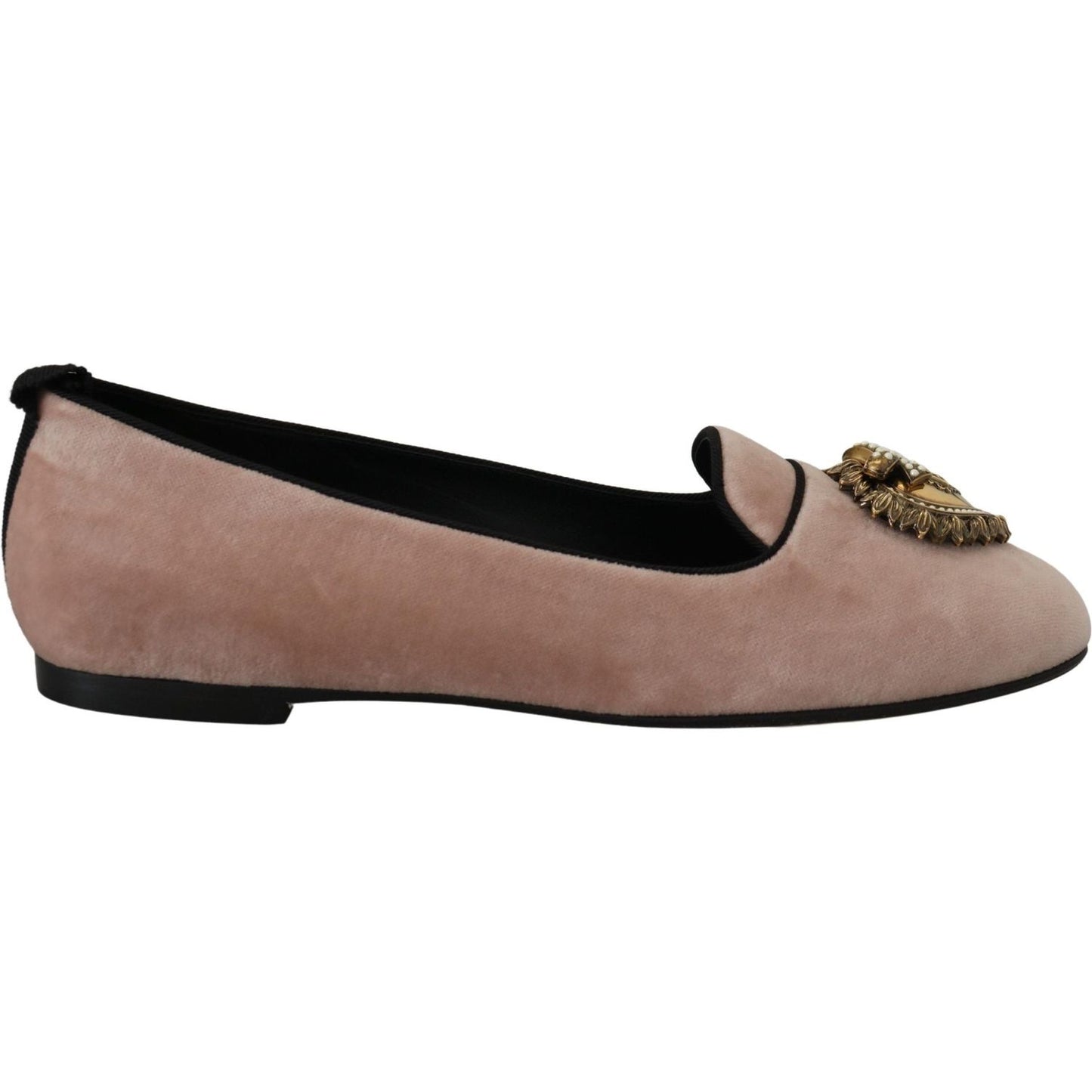 Dolce & Gabbana Elegant Pink Velvet Devotion Loafers Dolce & Gabbana Dim Gray