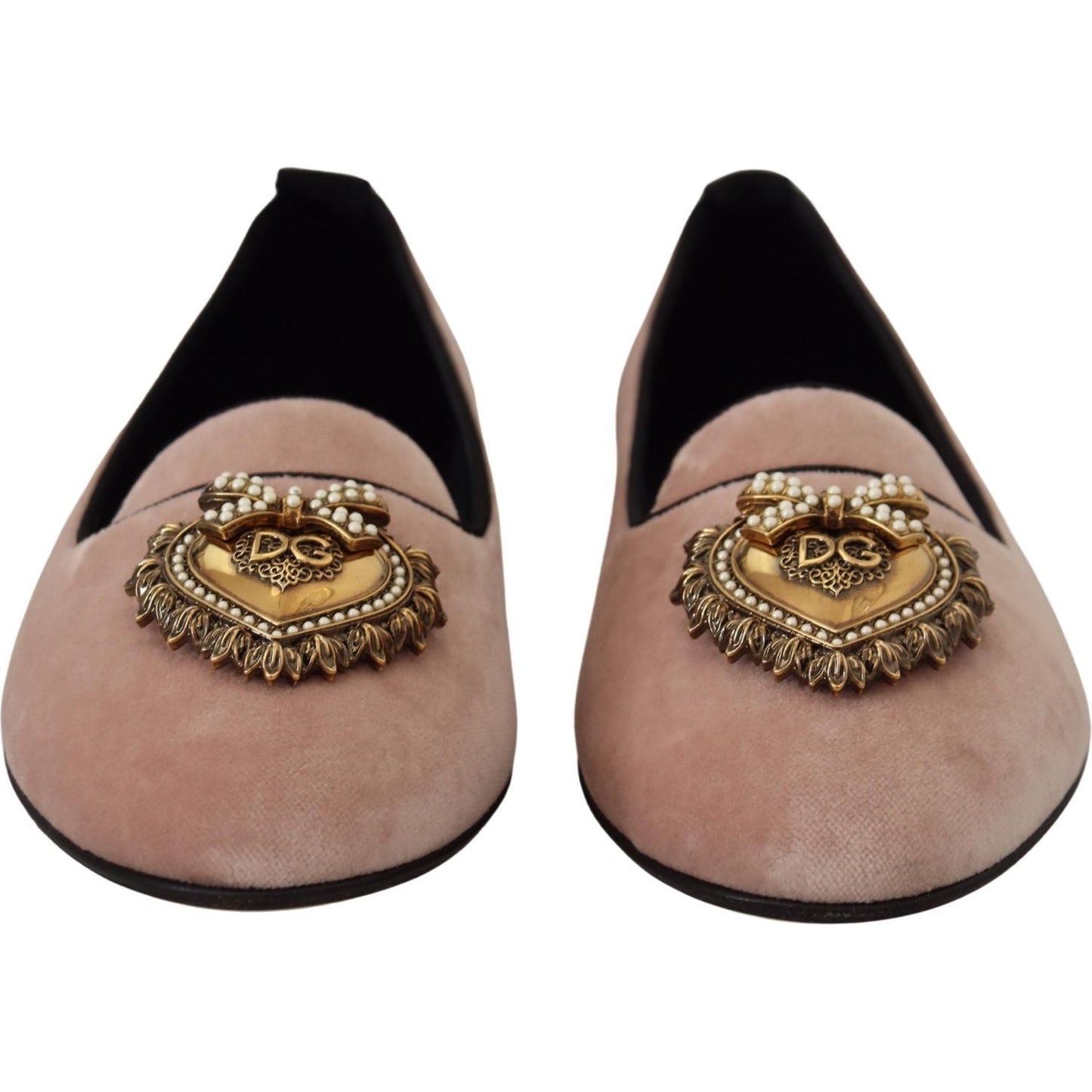 Dolce & Gabbana Elegant Pink Velvet Devotion Loafers Dolce & Gabbana Rosy Brown