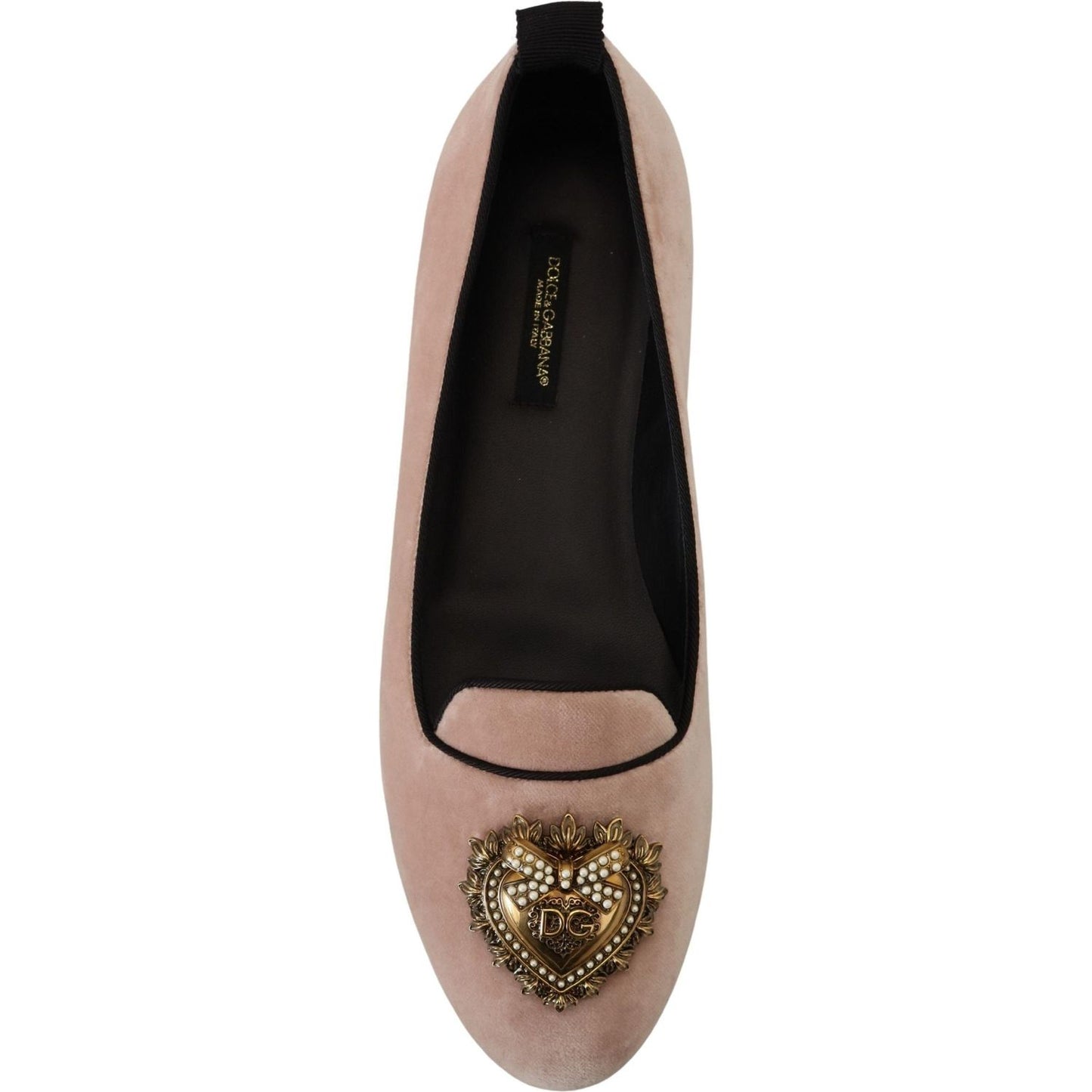 Dolce & Gabbana Elegant Pink Velvet Devotion Loafers Dolce & Gabbana Black