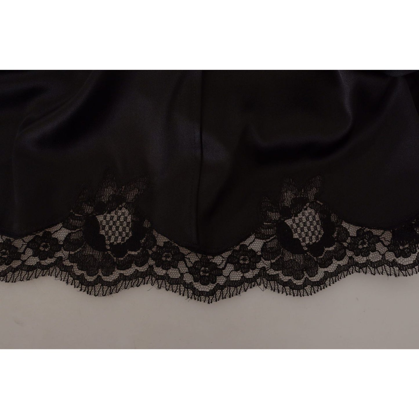 Dolce & Gabbana Elegant Black V-Neck A-Line Dress Dolce & Gabbana Black