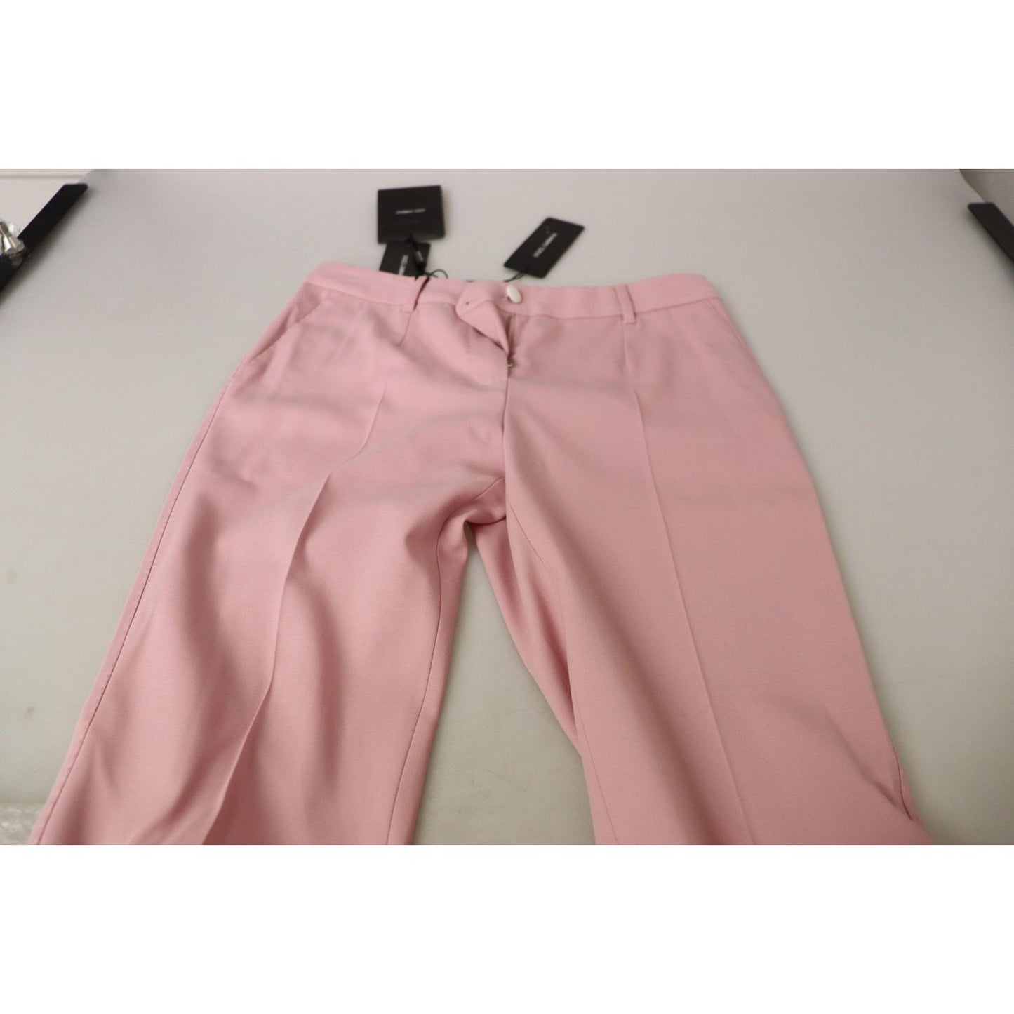 Dolce & Gabbana Chic MidWaist Virgin Wool Pink Pants Dolce & Gabbana Rosy Brown